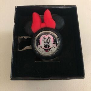 Disney Minnie Mouse Red and Black Watch with Iconic Bow